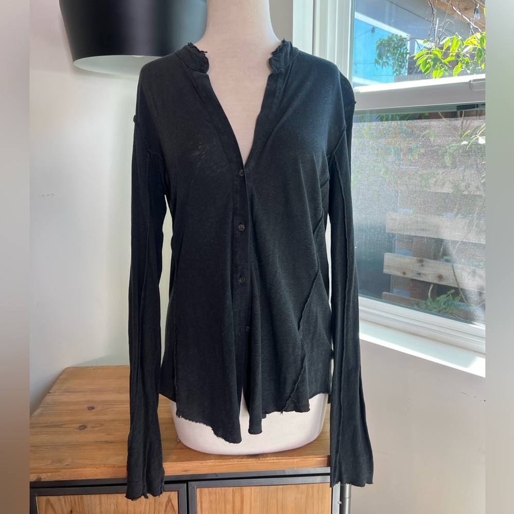 James Perse Cotton/linen blend grey long sleeve - Picture 1 of 8
